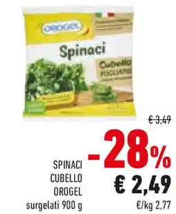 Conad Spinaci cubello OROGEL offerta