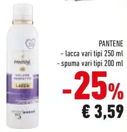 Conad PANTENE lacca e spuma offerta