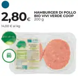 Ipercoop Hamburger di pollo bio vivi verde COOP offerta