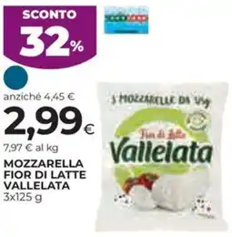 Ipercoop Mozzarella fior di latte vallelata offerta