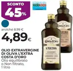 Ipercoop Olio extravergine di oliva l'extra COSTA D'ORO offerta