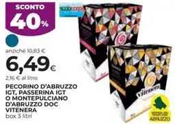 Ipercoop Pecorino d'abruzzo igt, passerina igt o montepulciano d'abruzzo doc VITENERA offerta