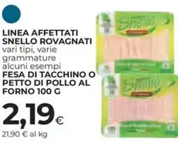 Ipercoop Linea affettati snello rovagnati Fesa di tacchino o petto di pollo al forno offerta