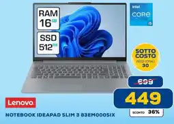 Euronics Lenovo NOTEBOOK IDEAPAD SLIM 3 83EM000SIX offerta