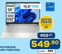 Euronics hp NOTEBOOK 15S-FQ5072NL offerta