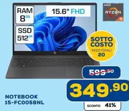 Euronics hp NOTEBOOK 15-FC0058NL offerta