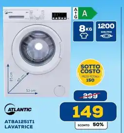 Euronics ATLANTIC AT8A1251T1 LAVATRICE offerta