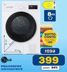 Euronics LG RNA1008NWK ASCIUGATRICE offerta