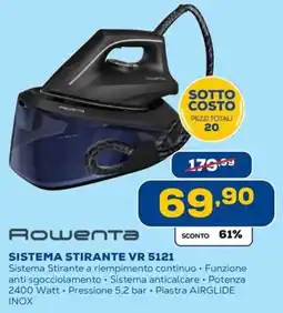 Euronics Rowenta SISTEMA STIRANTE VR 5121 offerta