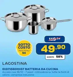 Euronics LAGOSTINA 010715600107 BATTERIA DA CUCINA offerta