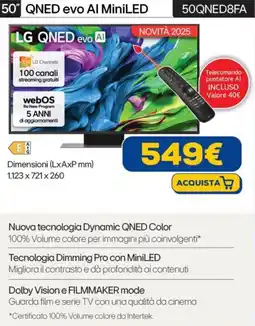 Euronics LG 50" QNED evo Al MiniLED 50QNED8FA offerta