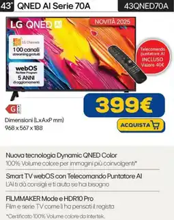 Euronics LG 43" QNED Al Serie 70A 43QNED70A offerta