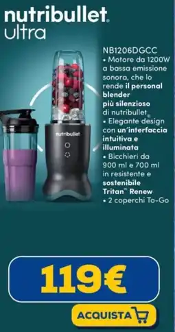 Euronics Nutribullet ultra NB1206DGCC offerta