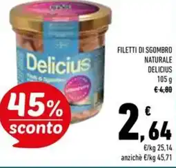 Conad Superstore Filetti di sgombro naturale DELICIUS offerta
