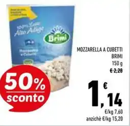 Conad Superstore Mozzarella a cubetti BRIMI offerta