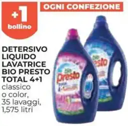 Ipercoop Detersivo liquido lavatrice bio presto total 4+1 offerta