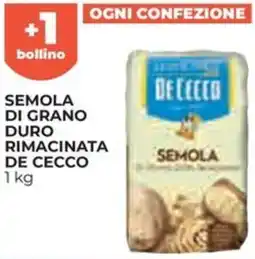 Ipercoop Semola di grano duro rimacinata de cecco offerta