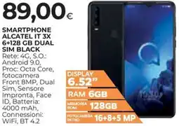Ipercoop SMARTPHONE ALCATEL IT 3X 6+128 GB DUAL SIM BLACK offerta