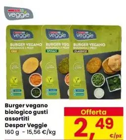 Despar Burger vegano biologico Despar Veggie offerta