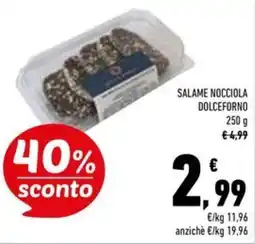 Conad Superstore Salame nocciola dolceforno offerta