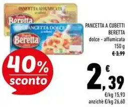 Conad Superstore Pancetta a cubetti beretta dolce e affumicata offerta