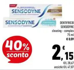 Conad Superstore Dentifricio sensodyne cleaning e complex offerta