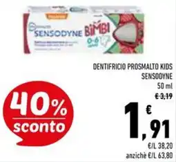 Conad Superstore Dentifricio prosmalto kids SENSODYNE offerta