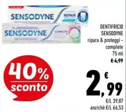 Conad Superstore Dentifricio sensodyne ripara & proteggi e complete offerta
