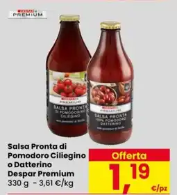 Despar Salsa Pronta di Pomodoro Ciliegino o Datterino Despar Premium offerta