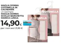Ipercoop Maglia donna cotonella in cachemire un esempio maglia donna scollo barchetta manica lunga offerta