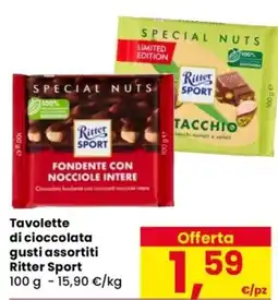 Despar Tavolette di cioccolata Ritter Sport offerta