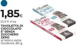Ipercoop Tavoletta di cioccolato e' senza zucchero zero offerta