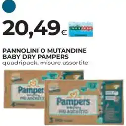 Ipercoop Pannolini o mutandine baby dry pampers offerta