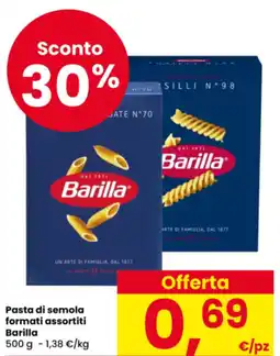Eurospar Pasta di semola Barilla offerta