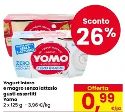Eurospar Yogurt intero e magro senza lattosio Yomo offerta