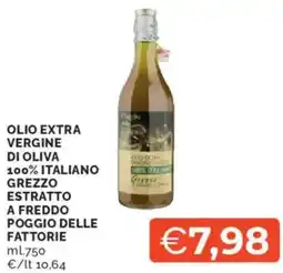 Mercatò Olio extra vergine di oliva 100% italiano grezzo estratto a freddo poggio delle fattorie offerta