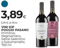 Ipercoop Vini igp poggio pasano offerta
