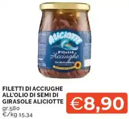 Mercatò Filetti di acciughe all'olio di semi di girasole ALICIOTTE offerta