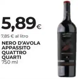 Ipercoop Nero d'avola appassito quattro quarti offerta
