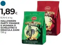 Ipercoop Halloween party frankie e mummia o scheletro e dracula zaini offerta