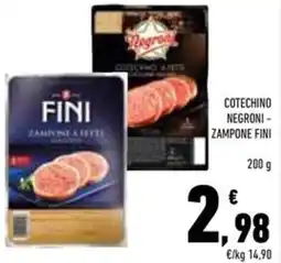 Conad Superstore Cotechino negroni e zampone FINI offerta