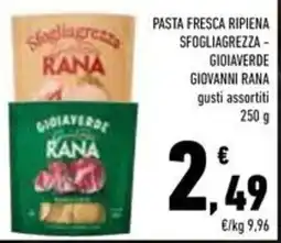 Conad Superstore Pasta fresca ripiena sfogliagrezza gioiaverde giovanni RANA offerta