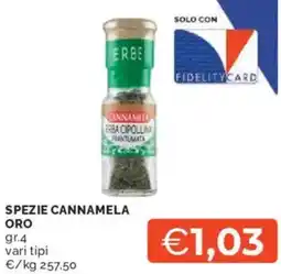 Mercatò Spezie cannamela oro offerta