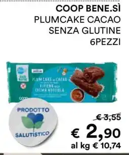 Coop COOP BENE.SÌ PLUMCAKE CACAO SENZA GLUTINE 6PEZZI offerta