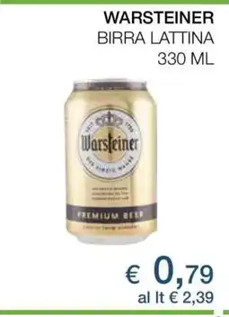 Coop WARSTEINER BIRRA LATTINA 330 ML offerta
