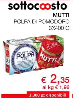 Coop MUTTI POLPA DI POMODORO 3X400 G offerta