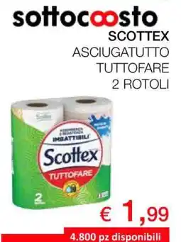 Coop SCOTTEX ASCIUGATUTTO TUTTOFARE 2 ROTOLI offerta
