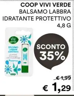 Coop COOP VIVI VERDE BALSAMO LABBRA IDRATANTE PROTETTIVO offerta