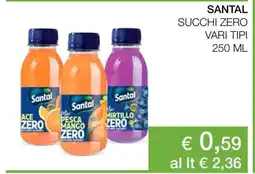 Coop Santal Succhi Zero offerta