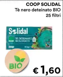 Coop COOP SOLIDAL Tè nero deteinato BIO offerta